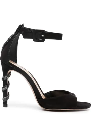 Schutz Metallic-snake suede sandals