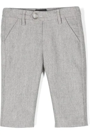 FAY Mélange mid-rise straight-leg trousers