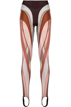 MUGLER Spiral panelled leggings