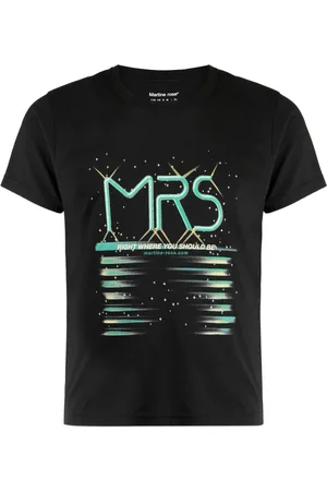 MARTINE ROSE Shrunken graphic-print cotton T-shirt