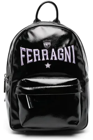 Chiara Ferragni Logo-patches patent-finish backpack