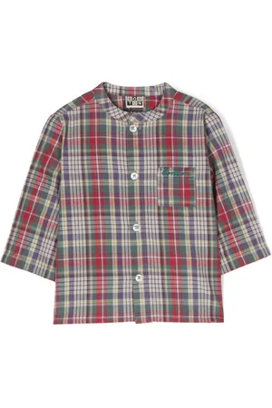BONTON Plaid-check pattern cotton shirt