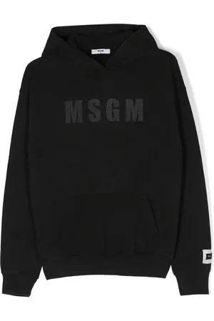 Msgm Logo-print rhinestone-embellished hoodie