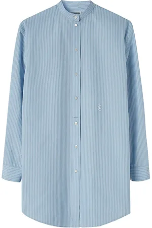 Jil Sander Striped logo-patch cotton shirt