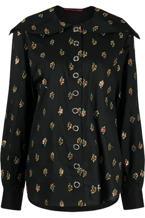 Chopova Lowena Floral-embroidered cotton top