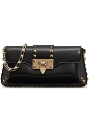 VALENTINO GARAVANI Rockstud brushed-leather shoulder bag