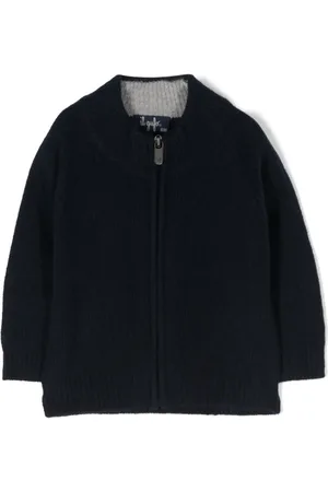 Il gufo Ribbed-trim zip-up cardigan