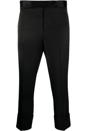 SAPIO Satin-finish cropped tailored trousers