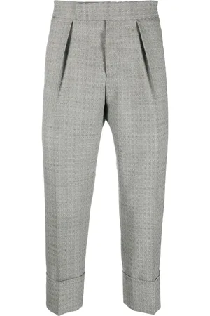 SAPIO Graphic-print cropped tailored trousers