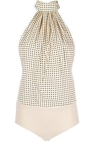 Serafini Dot-print halterneck top