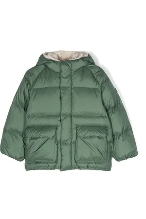 Il gufo Logo-patch hooded down jacket