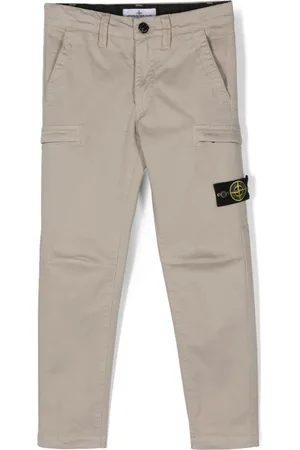 Stone Island Compass-motif cotton trousers