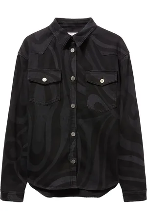 Puccini Marmo-print denim shirt