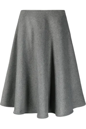 BLANCA A-line flared mélange midi skirt