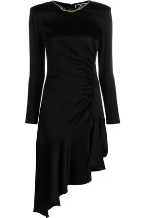 Elisabetta Franchi Chain-embellished asymmetric crepe dress