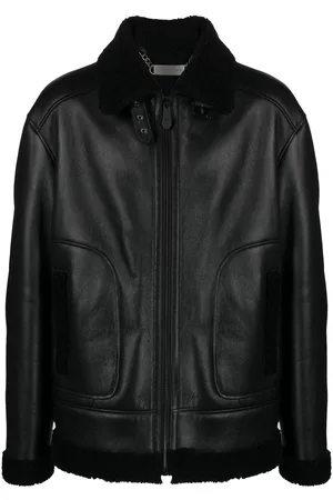 Leather jacket, biker style, soft lamb nappa, skull embossing