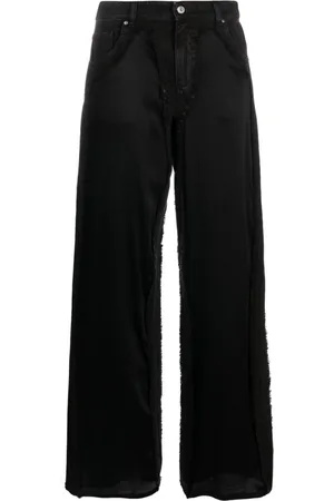 BLUMARINE High-waist satin-panelled jeans