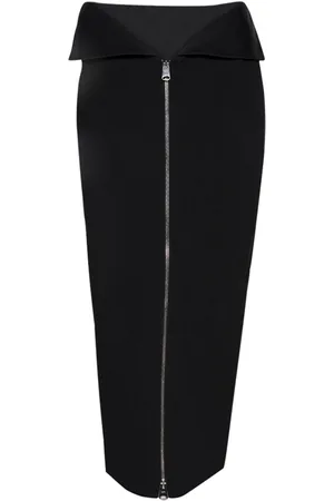 Khaite Pepita zipped midi skirt