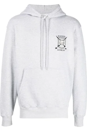 Maison Kitsuné Logo-embroidered jersey hoodie