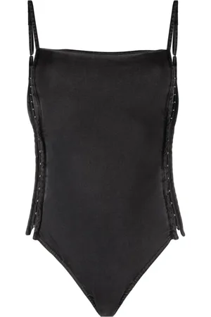 Y / PROJECT Logo-patch denim bodysuit