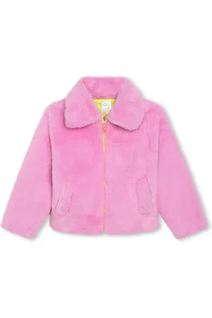 Billieblush Patch-detail faux-fur jacket