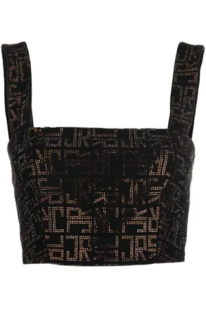 John Richmond Rhinestone cropped top