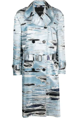 John Richmond Nabhia abstract-print trench coat