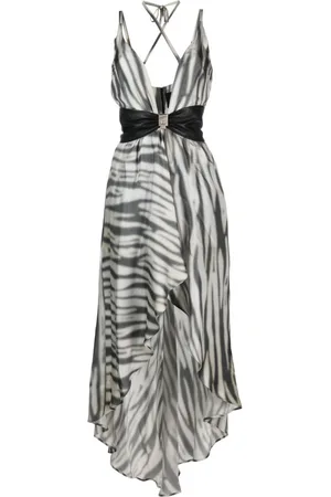 John Richmond Quingi animal-pattern halterneck midi dress