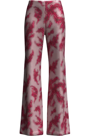 MACCAPANI Easy graphic-print flared trousers