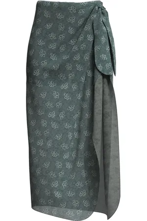 MACCAPANI Floral-print tie-fastening skirt