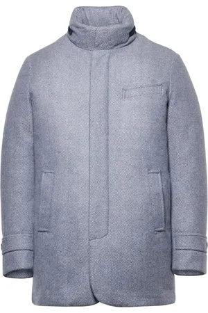 Norwegian Wool Herringbone padded hooded jacket