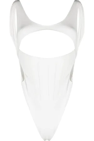 MUGLER Cut-out scoop-neck body