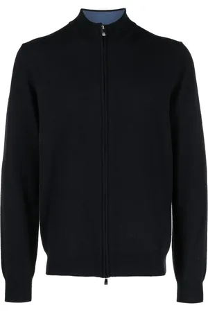 corneliani Funnel-neck virgin wool blend cardigan