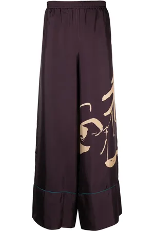 PIERRE-LOUIS MASCIA Cialda floral-print wide-leg silk trousers