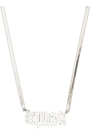 Dsquared2 Logo-lettering herringbone-chain necklace