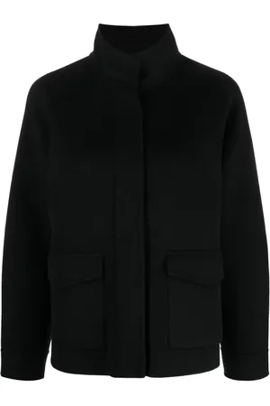 arma leder Funnel-neck long-sleeve wool jacket