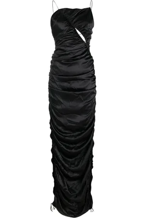 DEL CORE Draped silk maxi dress
