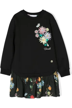 Roberto Cavalli Floral-motif sweatshirt dress