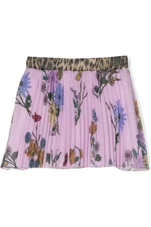 Roberto Cavalli Floral-print pleated skirt