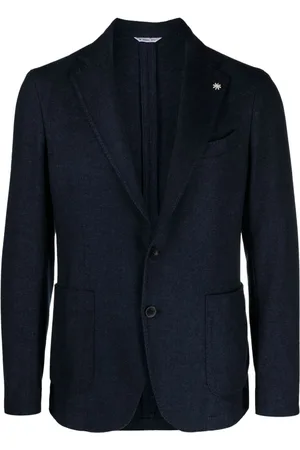 LUIGI BIANCHI MANTOVA Single-breasted chambray blazer