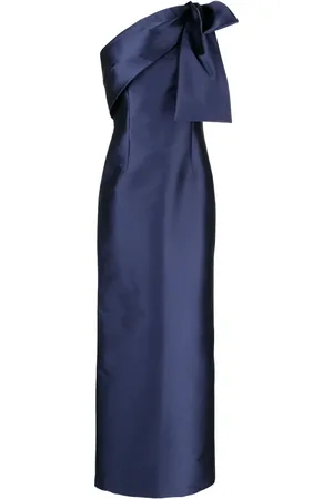 Sachin & Babi Bonnie bow satin-finish gown