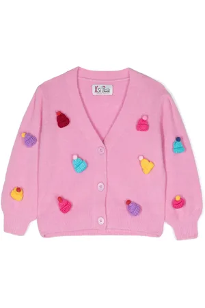 MC2 SAINT BARTH Beanie-embroidered ribbed-knit cardigan