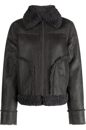 Zadig & Voltaire Kade shearling-trim leather jacket