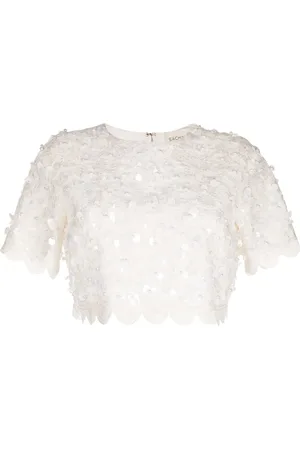 Sachin & Babi Naya floral-appliqué crop top