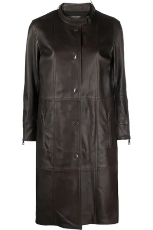 Zadig & Voltaire Mira leather midi coat