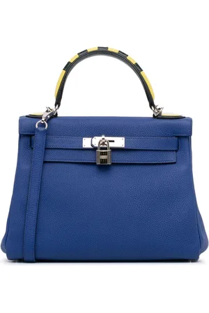 Pre-owned Hermes Kelly 32 Retourne 2way Bag In Blue