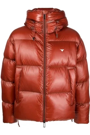 Emporio Armani Logo-embroidered hooded padded jacket