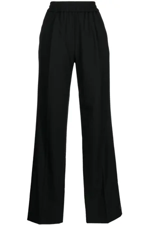 Helmut Lang Piped-trim detail wide-leg trousers