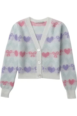 Alessandra Rich Patterned intarsia-knit cardigan