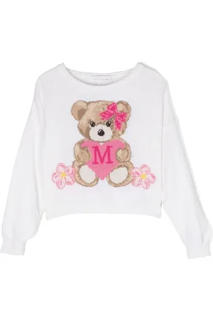 MONNALISA Teddy-bear intarsia-knit jumper